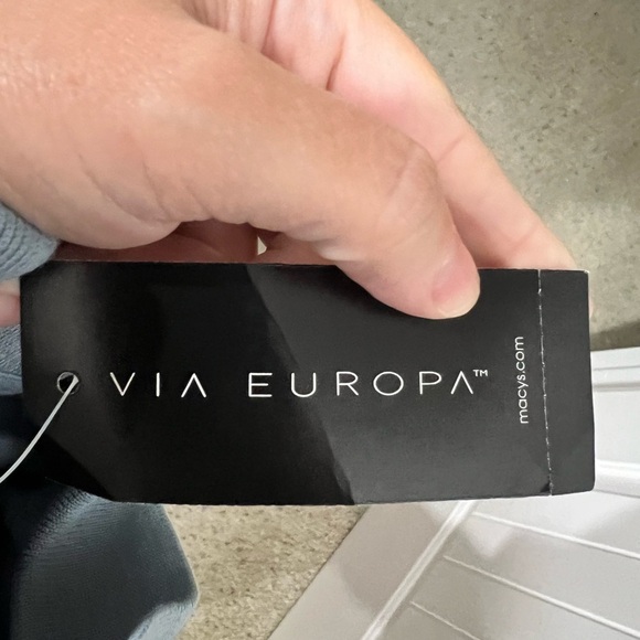 Men’s NWT new blue polo button down up shirt XXL Via Europa - Picture 6 of 8